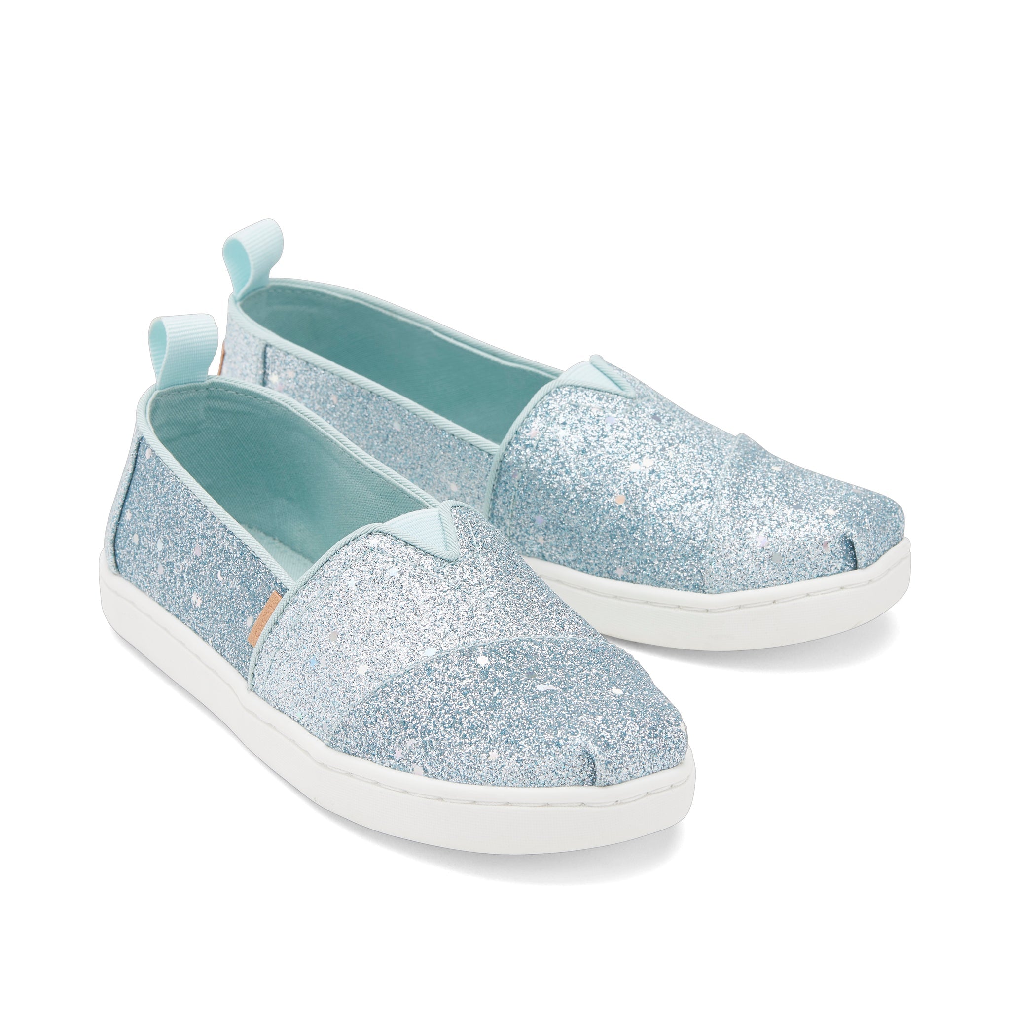 Youth Alpargata Mint Cosmic Glitter Kids Shoe Front View