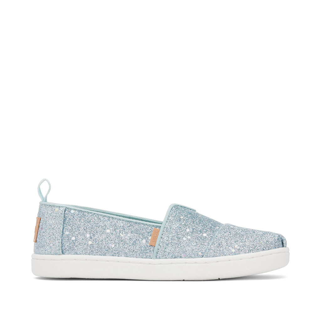 Youth Alpargata Mint Cosmic Glitter Kids Shoe Side View