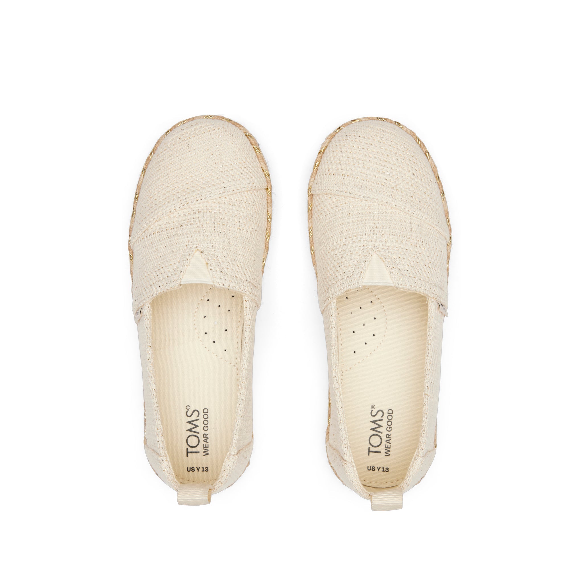 Youth Alpargata Natural Metallic Kids Shoe Top View