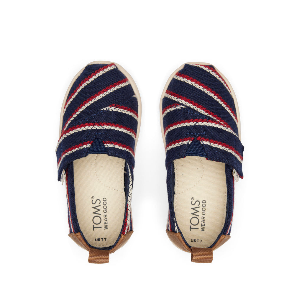 Alpargata Navy Stripes Toddler Shoe Top View