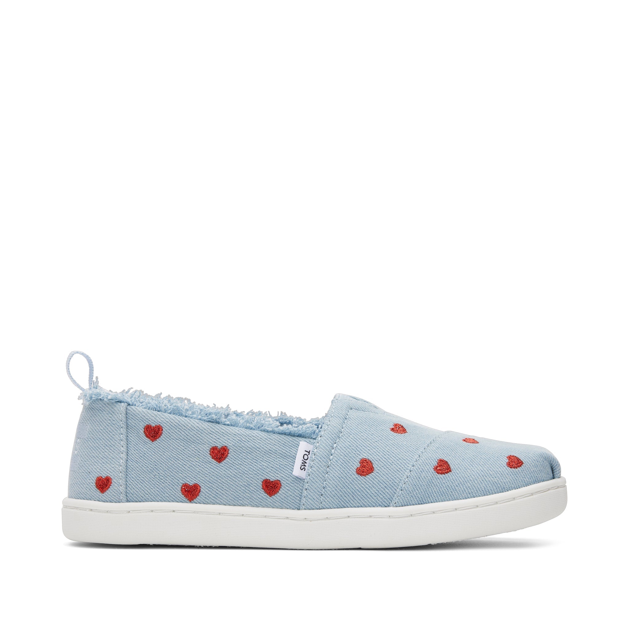 Youth Alpargata Denim Hearts Kids Shoe Side View