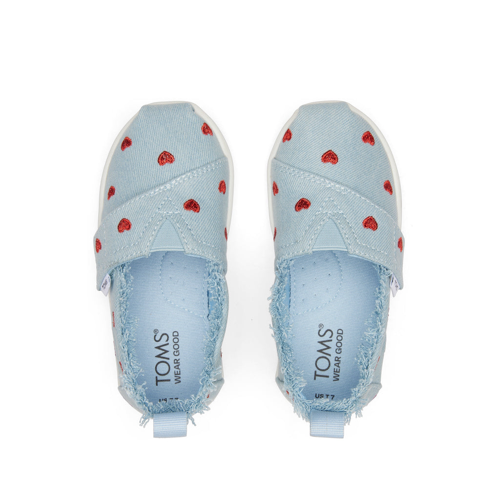 Alpargata Denim Hearts Toddler Shoe Top View