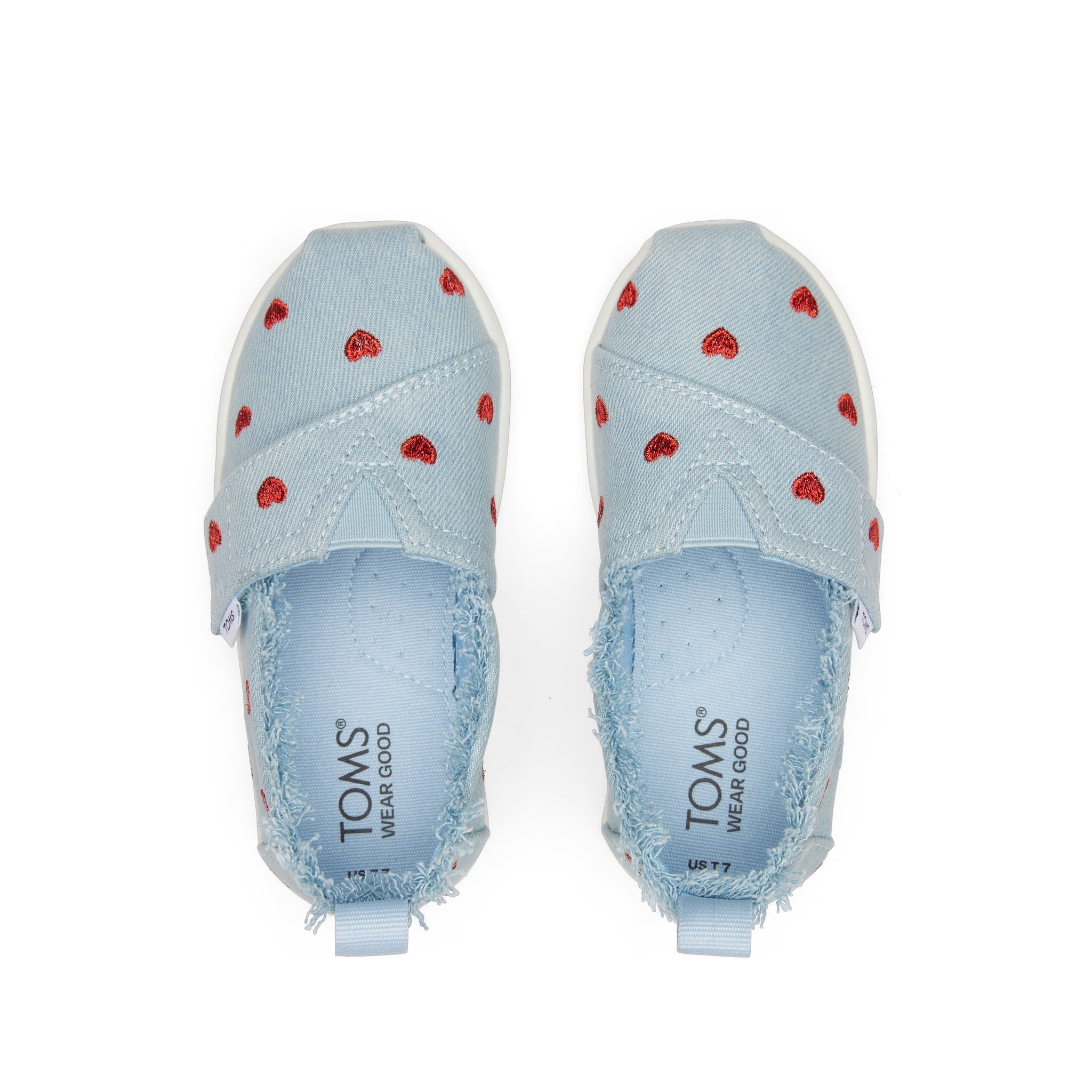 Alpargata Denim Hearts Toddler Shoe Top View