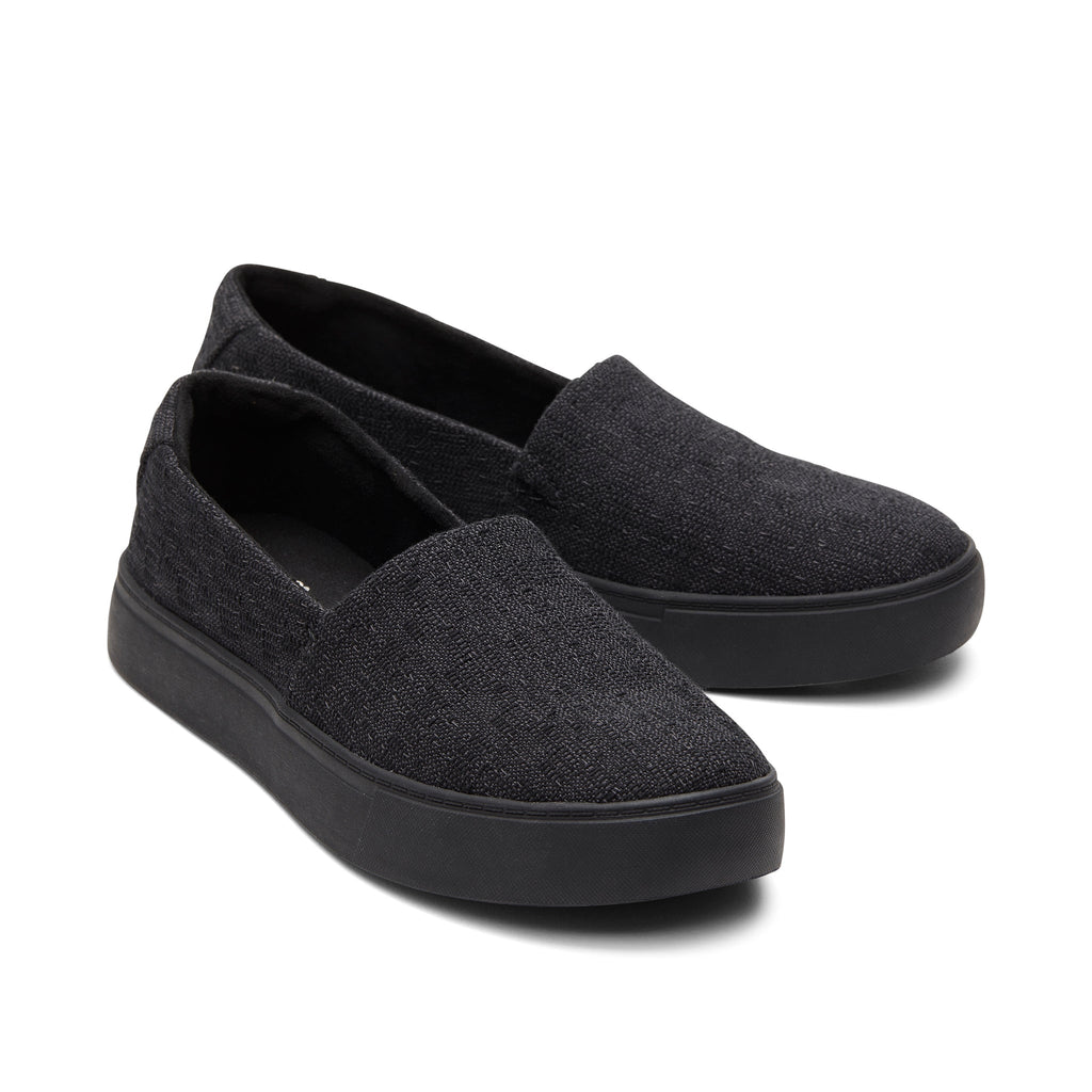 Kameron Black Slip On Sneaker Front View
