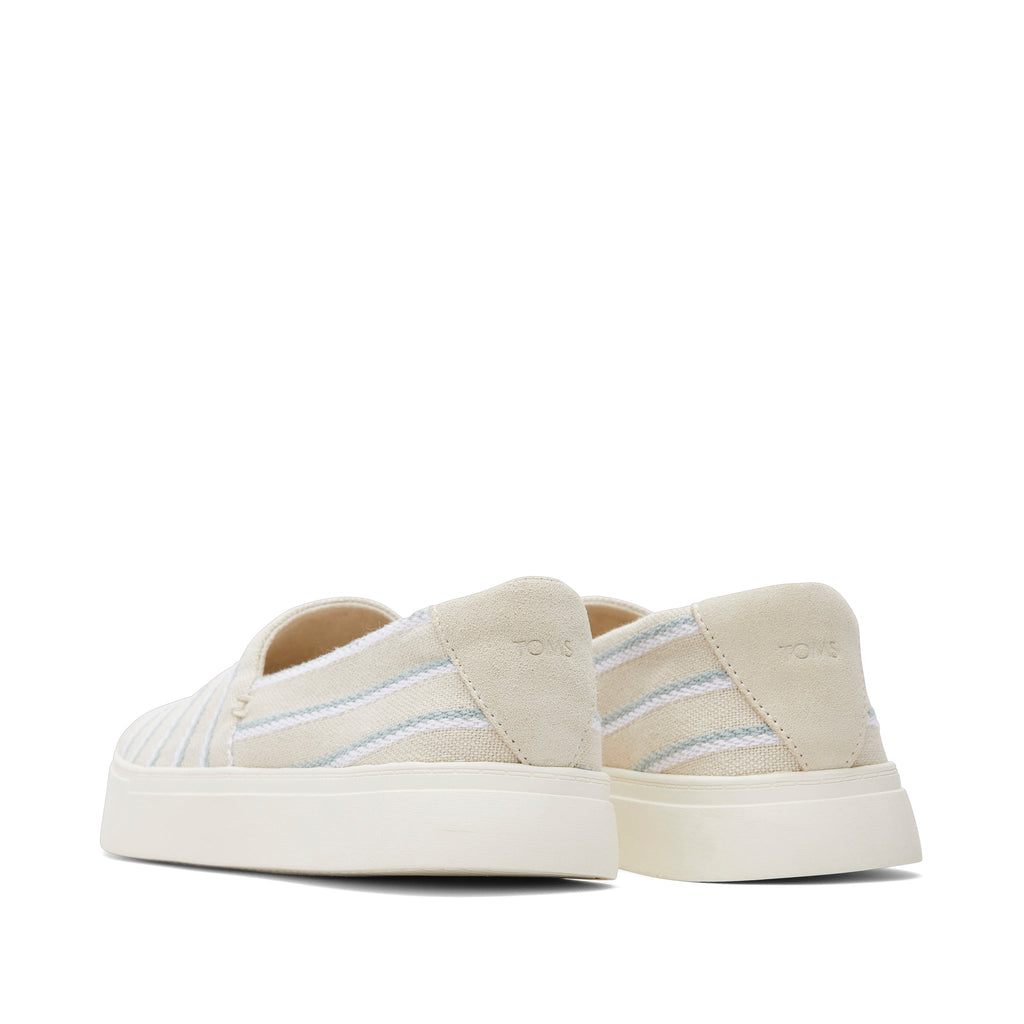 Kameron Cream Stripes Slip On Sneaker Back View