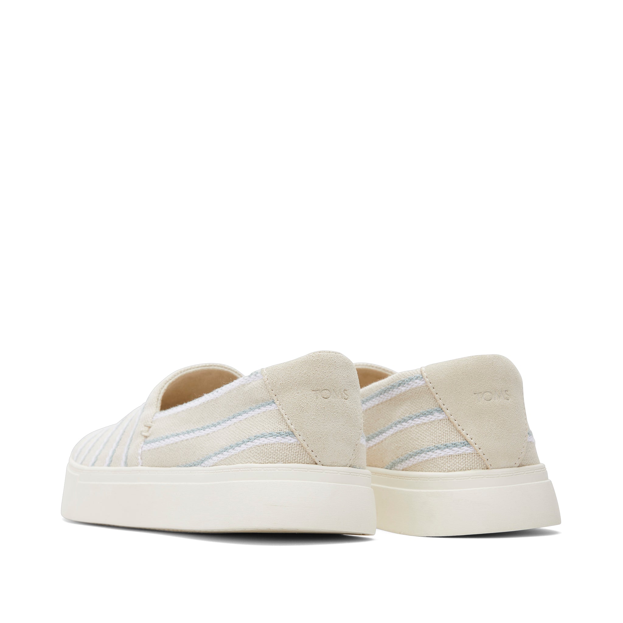 Kameron Cream Stripes Slip On Sneaker Back View