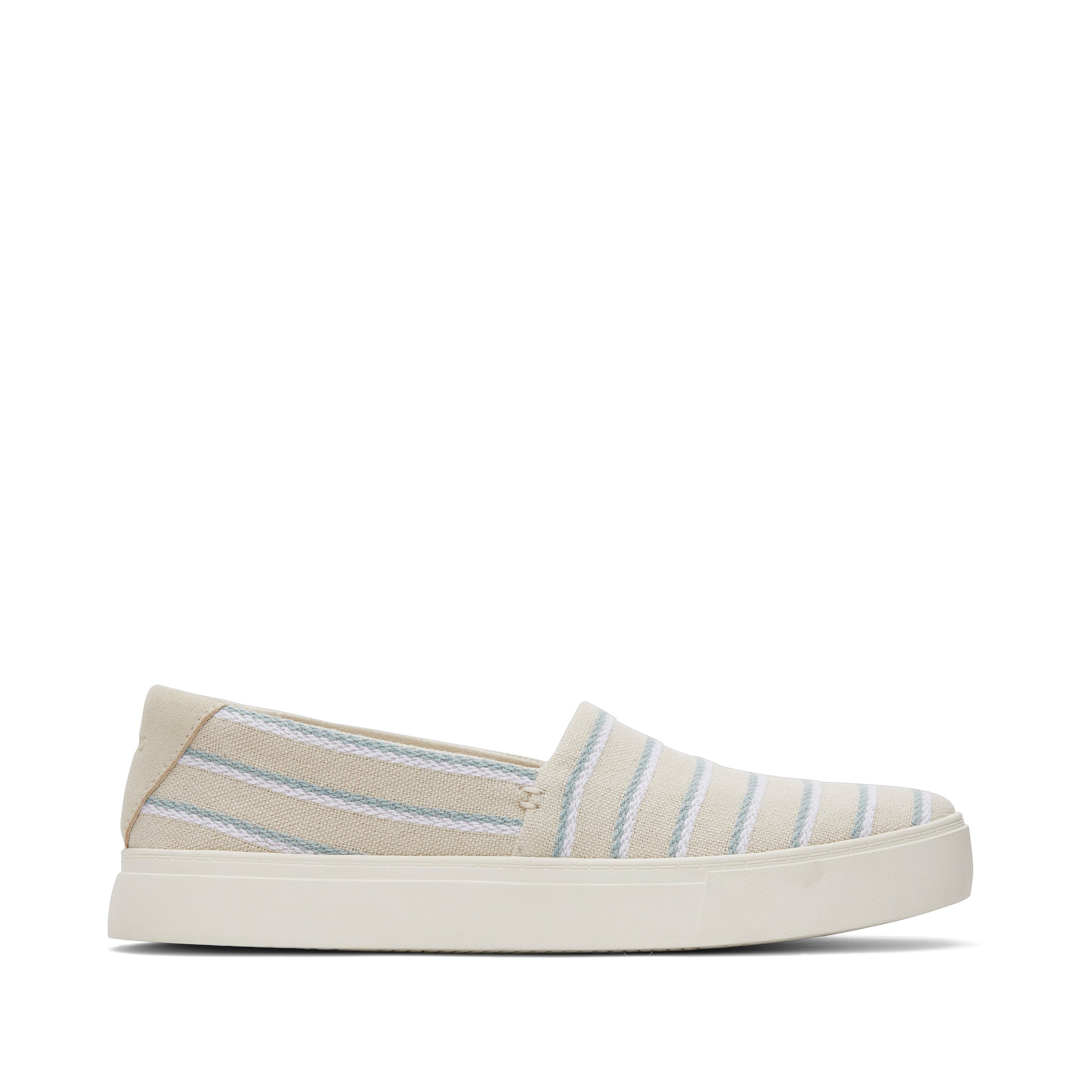 Kameron Cream Stripes Slip On Sneaker Side View