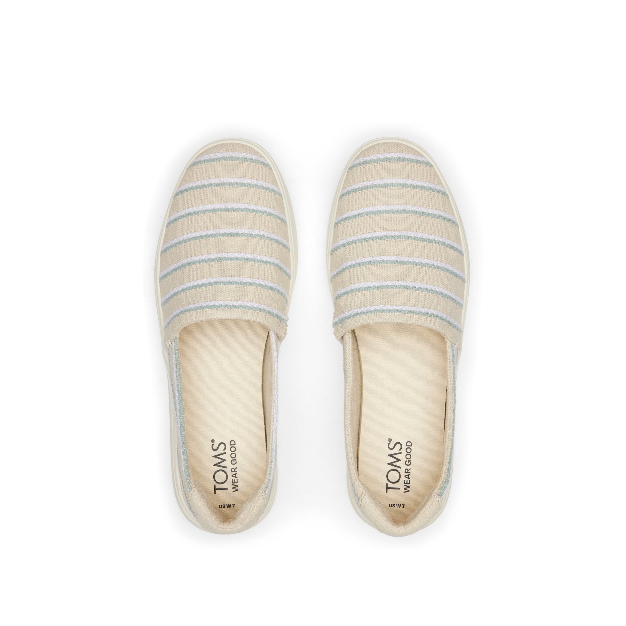 Kameron Cream Stripes Slip On Sneaker Top View