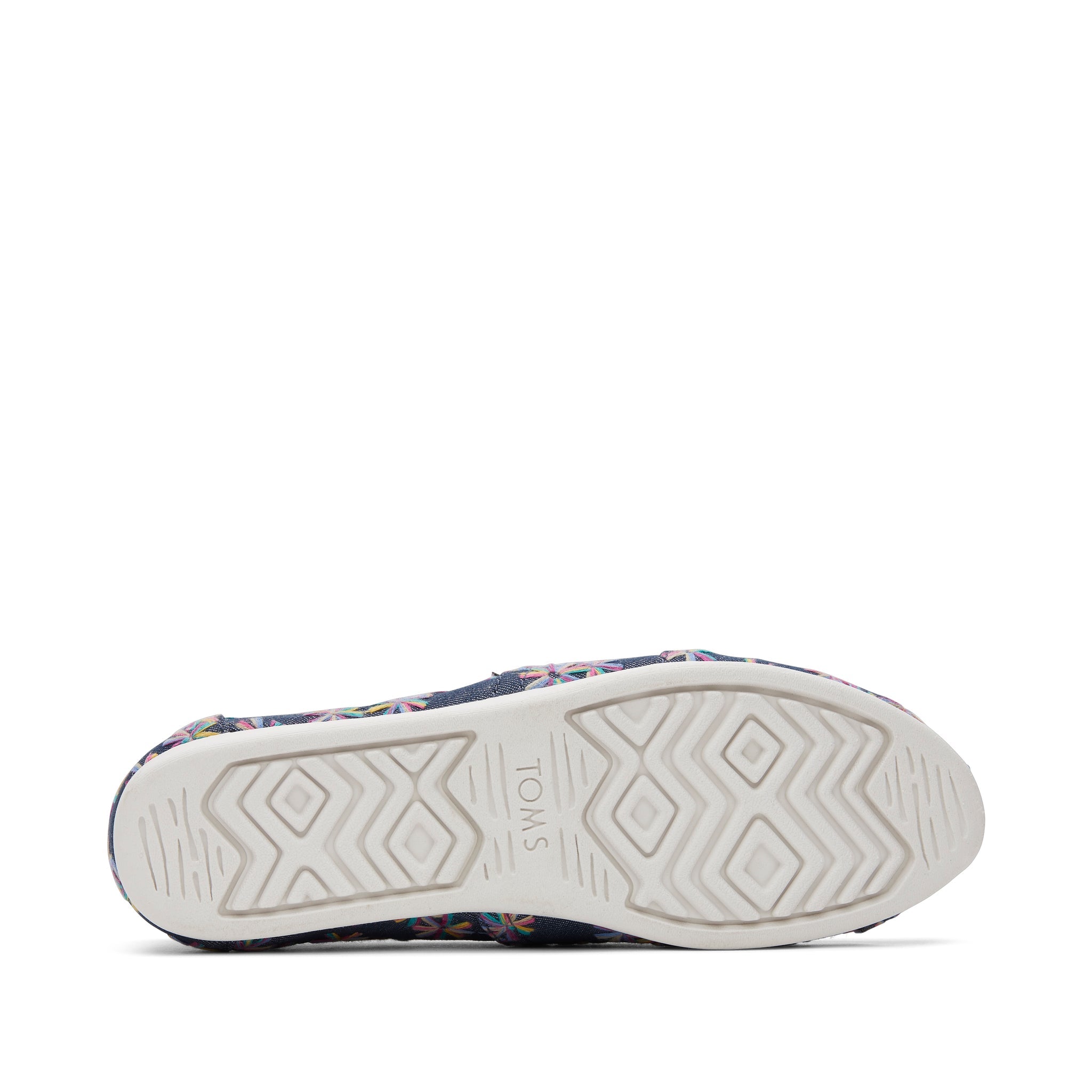 Alpargata Navy Embroidered Floral Bottom Sole View