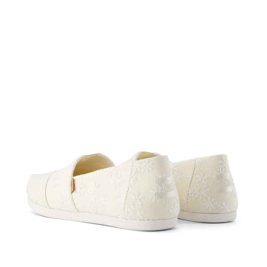 Alpargata Natural Embroidered Floral Back View