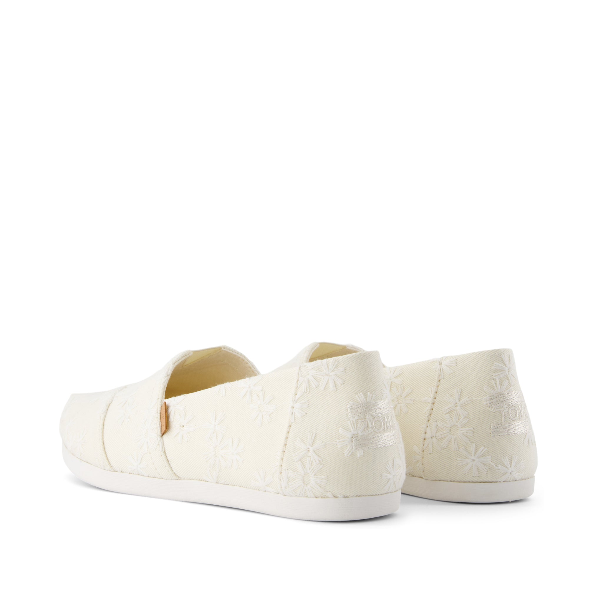 Alpargata Natural Embroidered Floral Back View