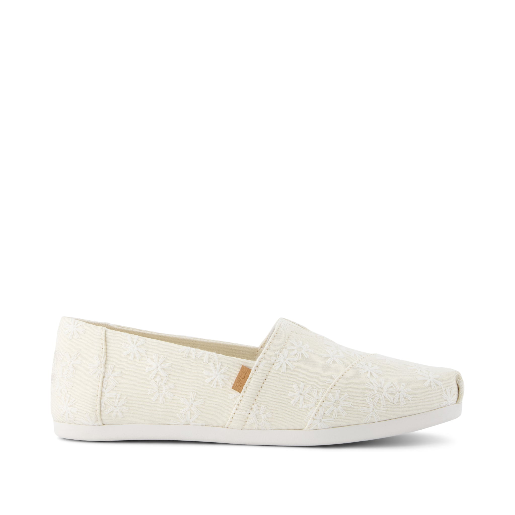 Alpargata Natural Embroidered Floral Side View