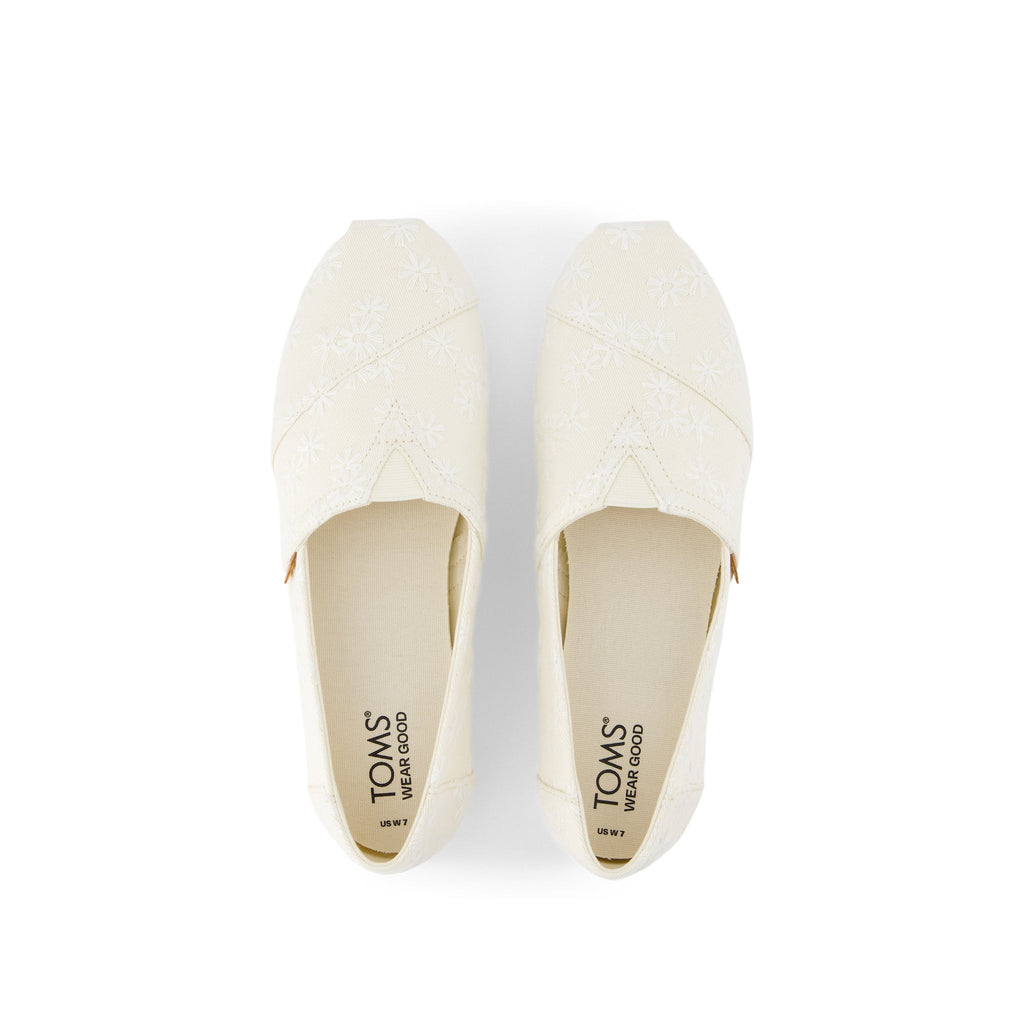 Alpargata Natural Embroidered Floral Top View