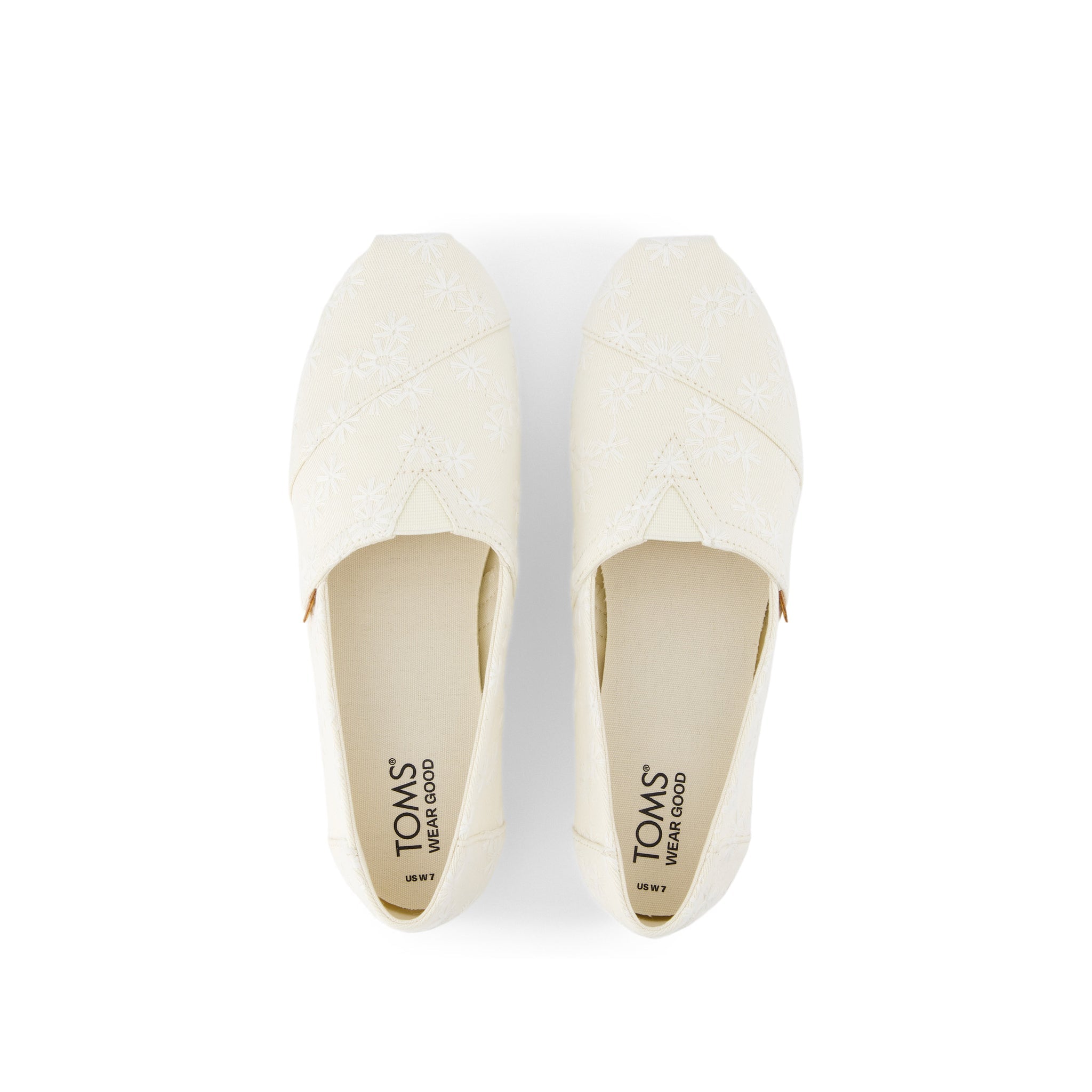 Alpargata Natural Embroidered Floral Top View