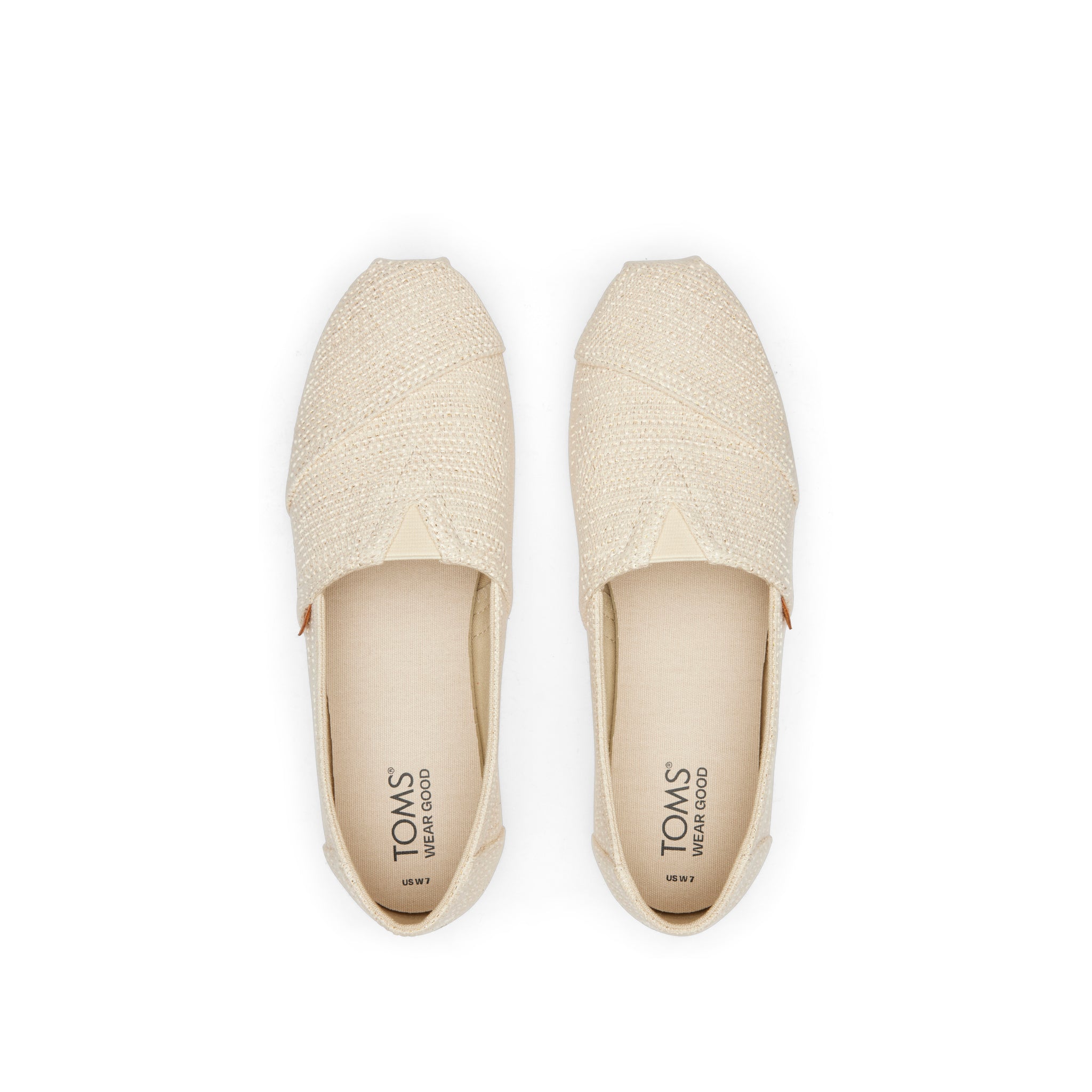 Alpargata Classic - Natural Undyed Metallic Linen Stripe Top View