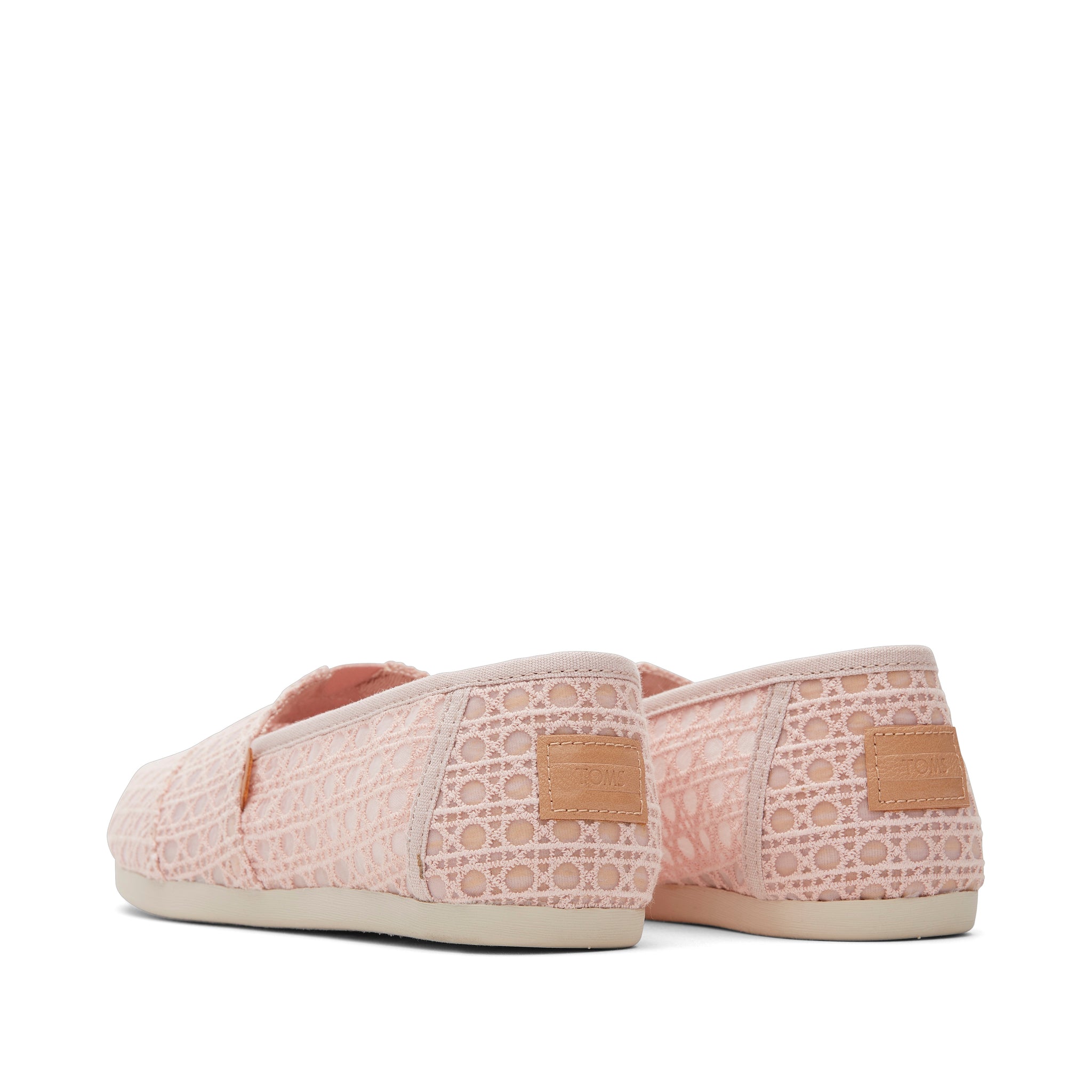 Alpargata Ballet Pink Basket Weave Lace Back View