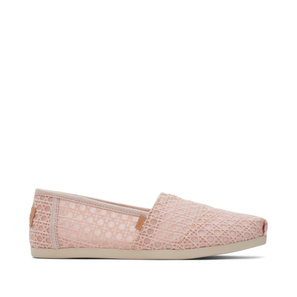 Alpargata Ballet Pink Basket Weave Lace Side View
