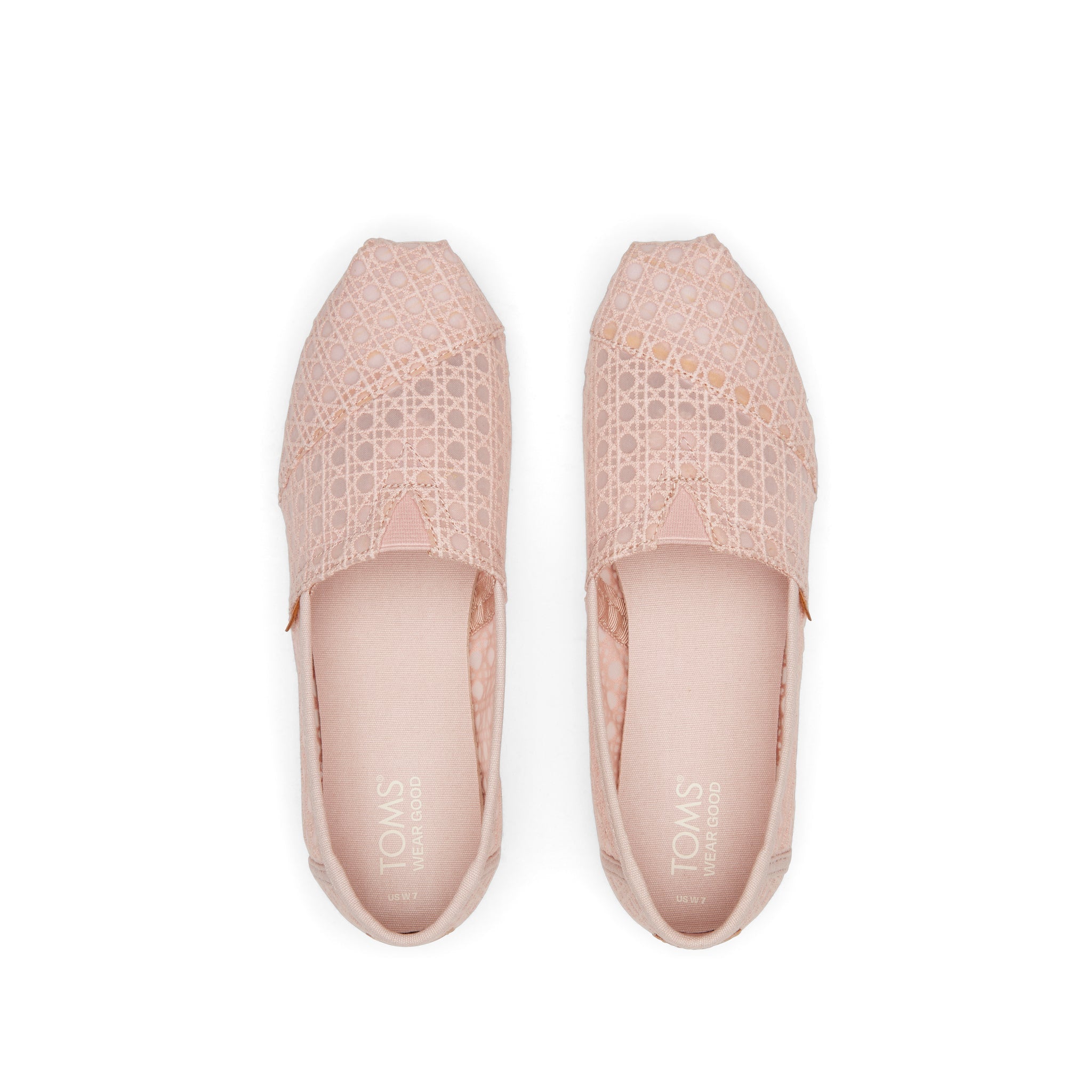 Alpargata Ballet Pink Basket Weave Lace Top View