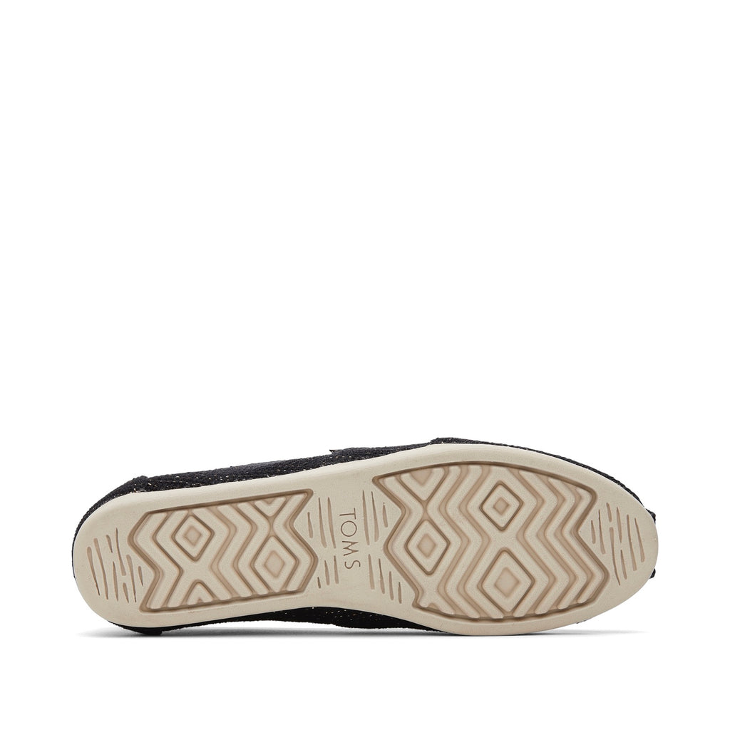 Alpargata Classic - Black Metallic Linen Stripe Bottom Sole View