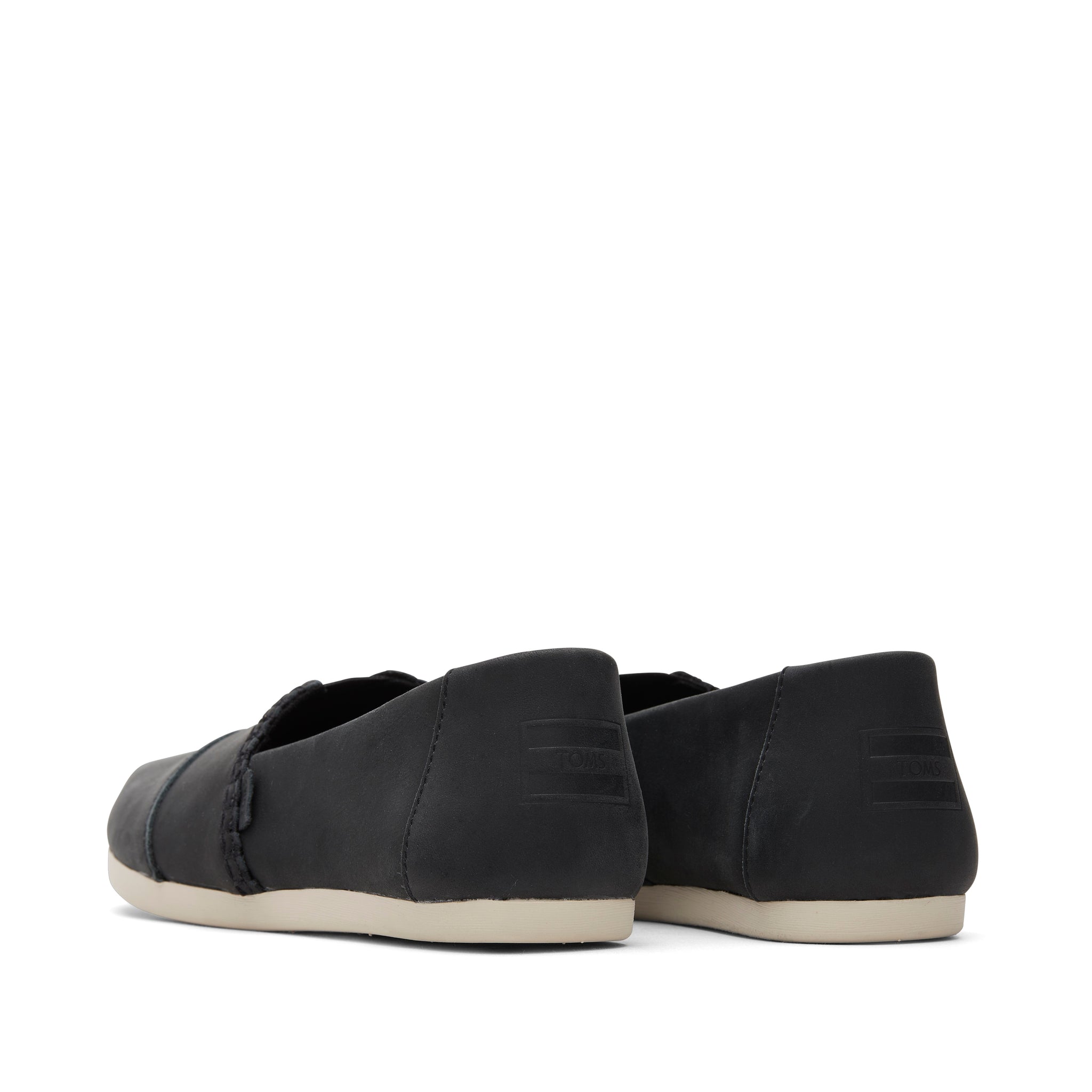 Alpargata Black Leather Back View