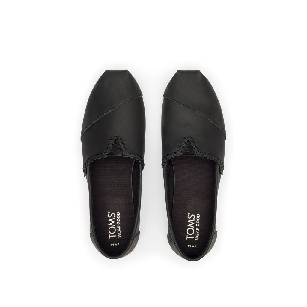 Alpargata Black Leather Top View