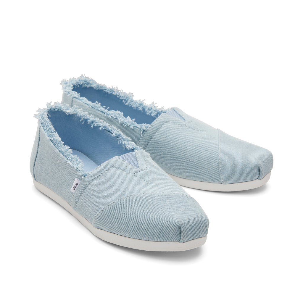 Alpargata Fringed Washed Denim Front View