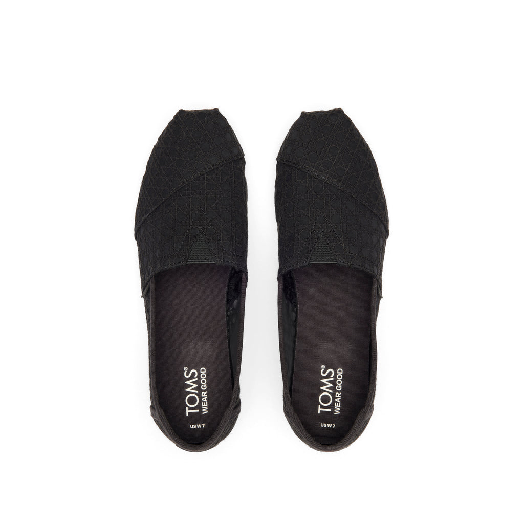 Alpargata Black Basket Weave Lace Top View