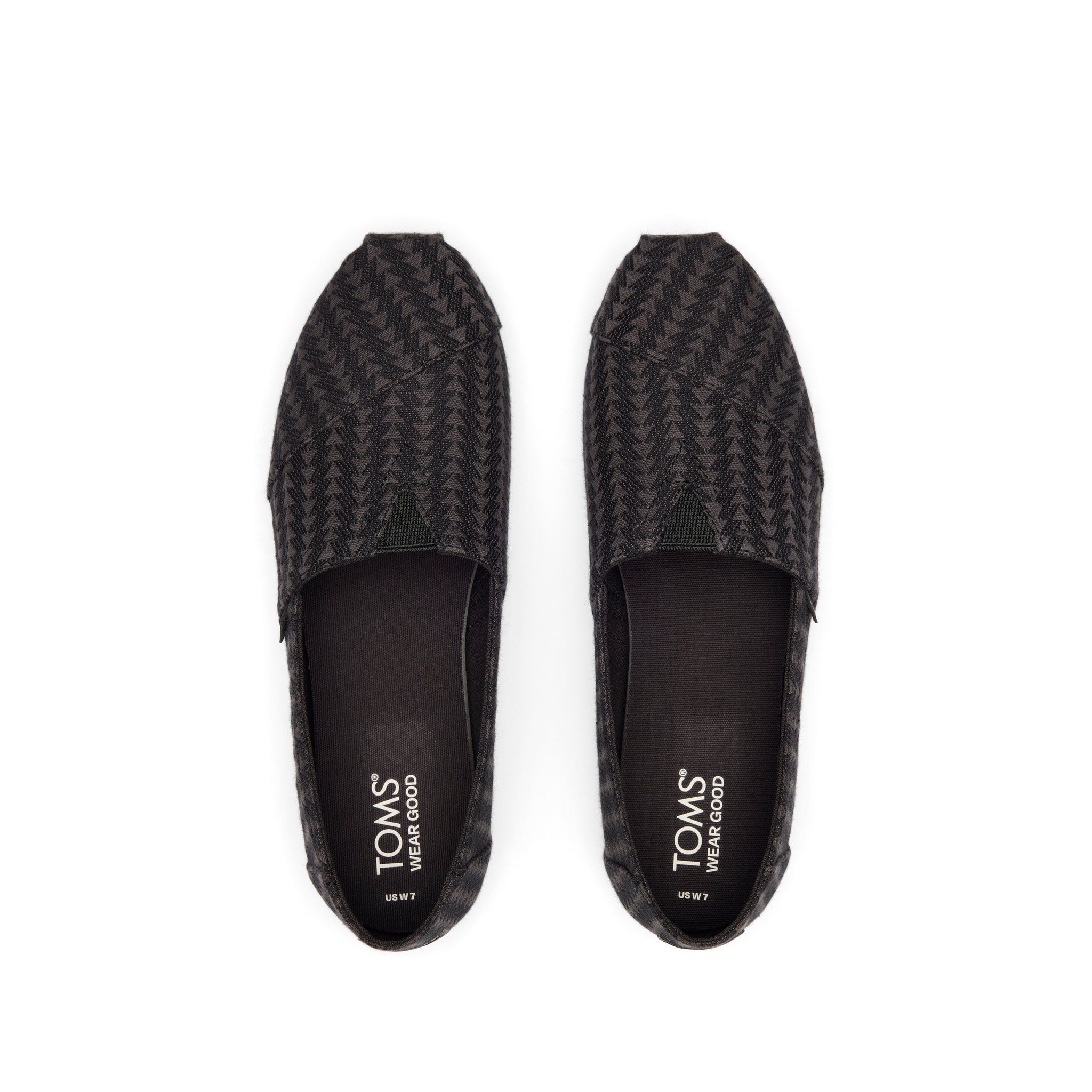 Alpargata Black Triangle Woven Top View