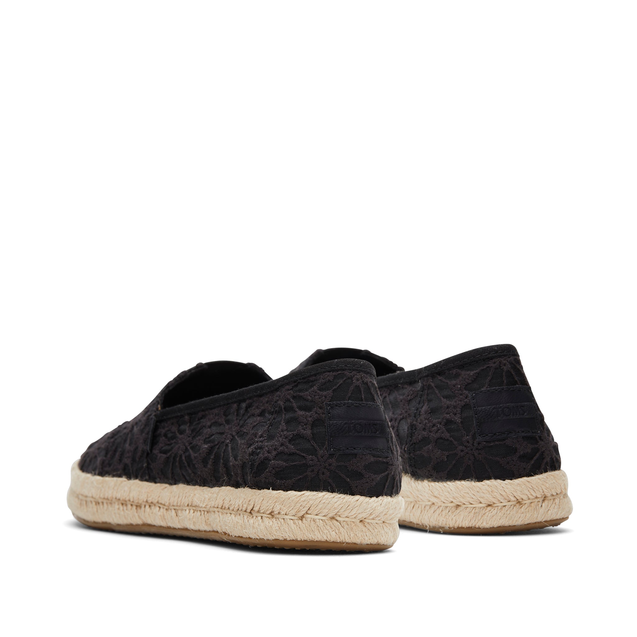 Alpargata Rope 2.0 Black Floral Lace Espadrille Back View