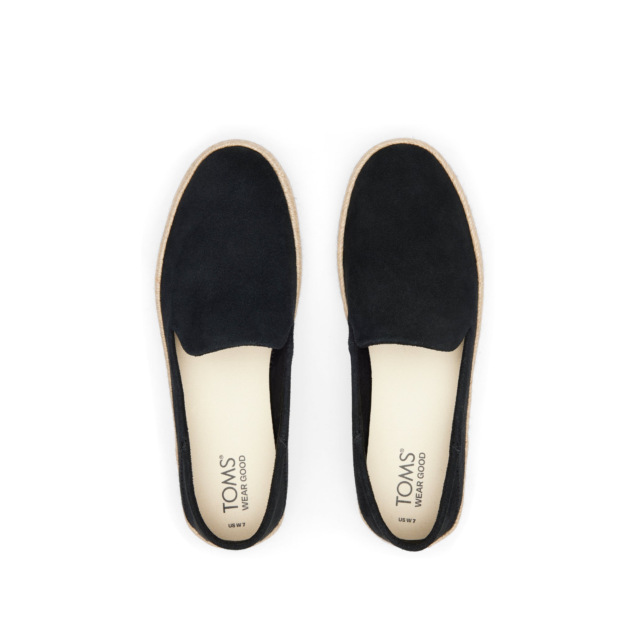 Carolina Black Suede Espadrille Top View