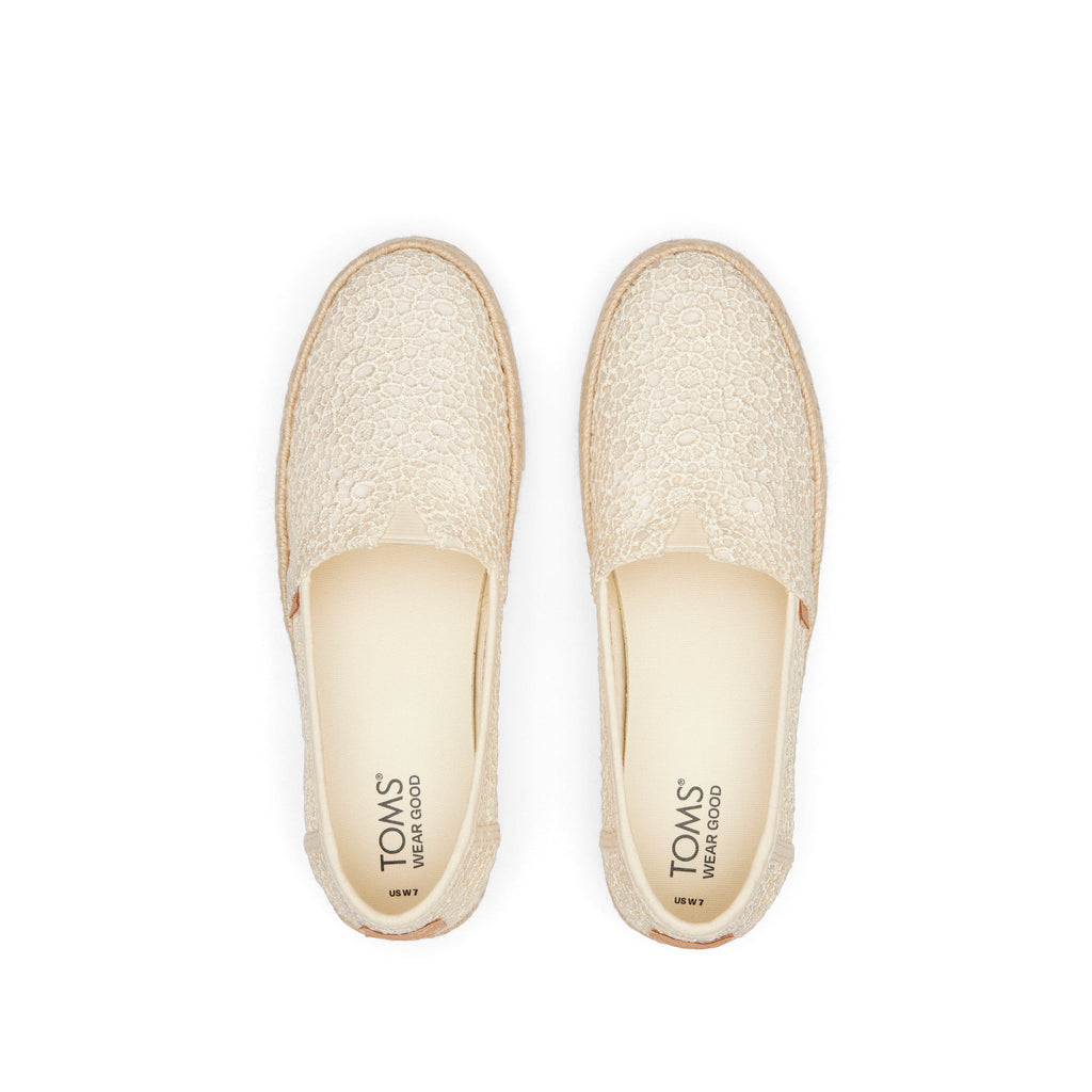 Valencia Natural Moroccan Crochet Platform Espadrille Top View