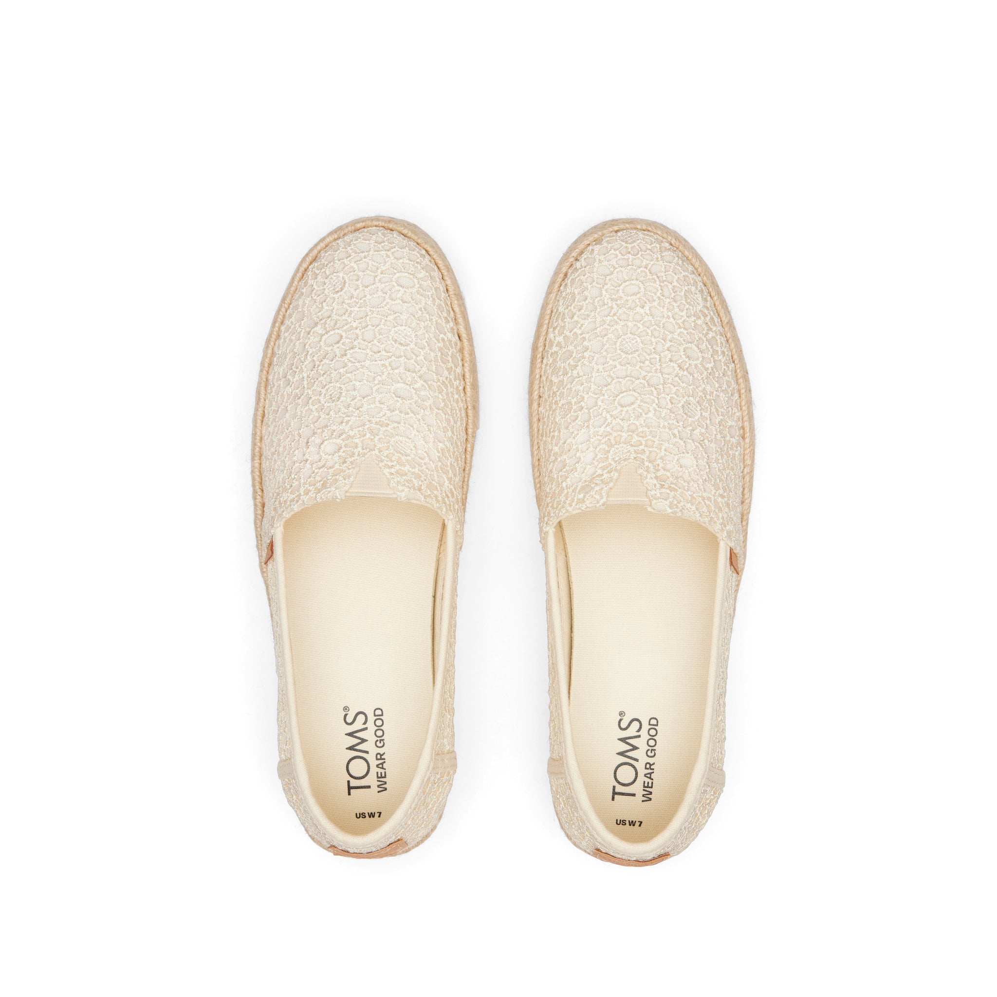 Valencia Natural Moroccan Crochet Platform Espadrille Top View