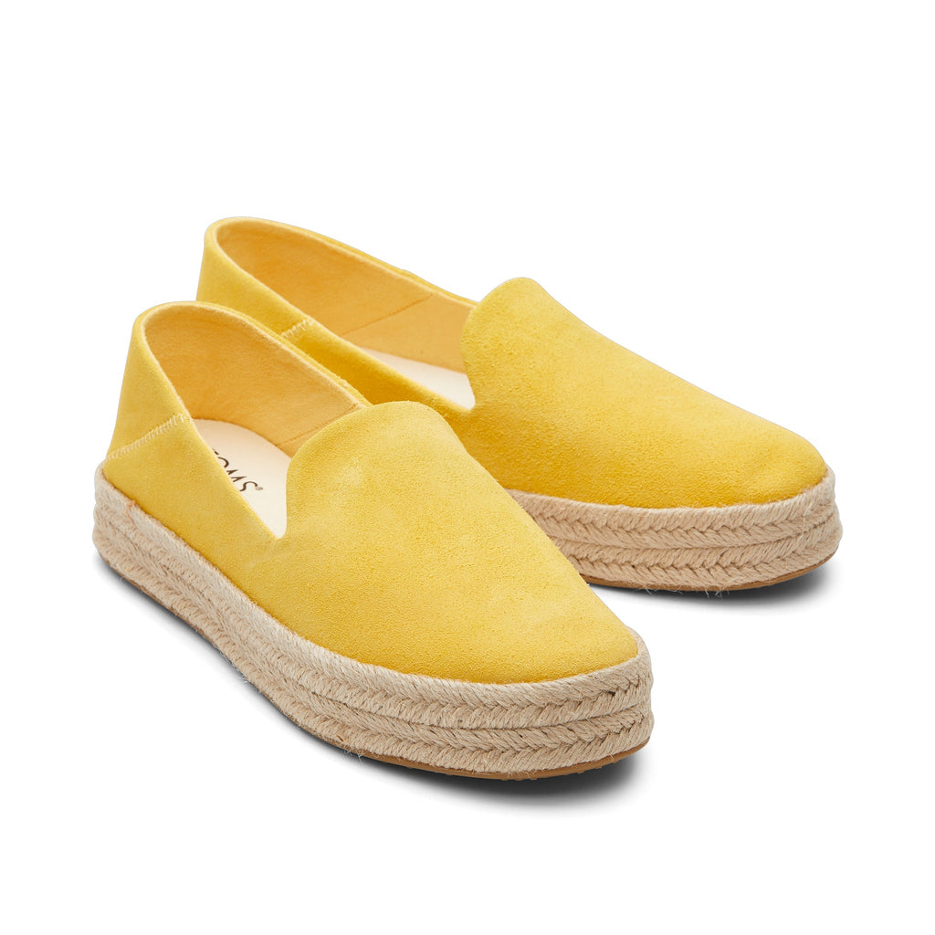 Carolina Yellow Suede Espadrille Front View
