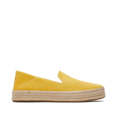Carolina Yellow Suede Espadrille Side View