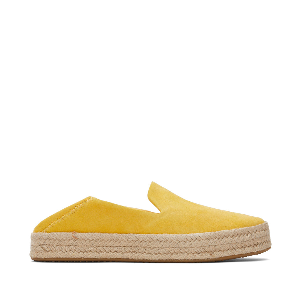 Carolina Yellow Suede Espadrille Side View