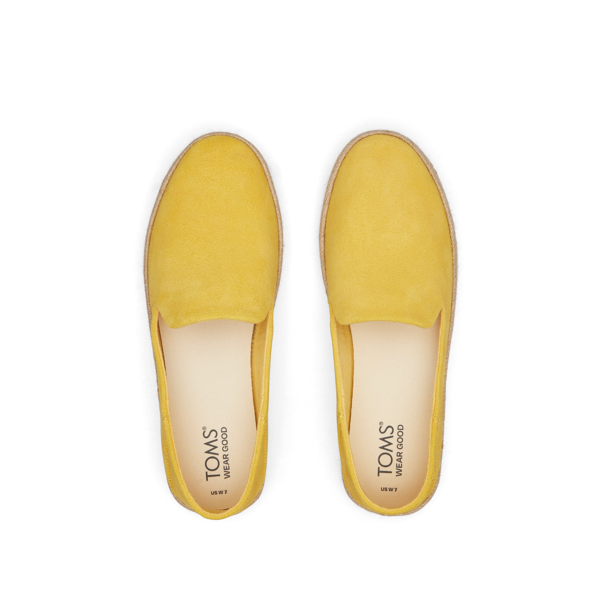 Carolina Yellow Suede Espadrille Top View