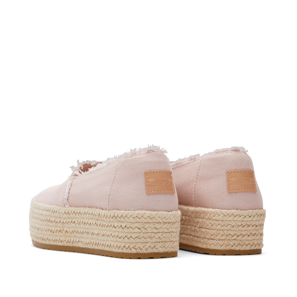 Valencia Pink Canvas Platform Espadrille Back View