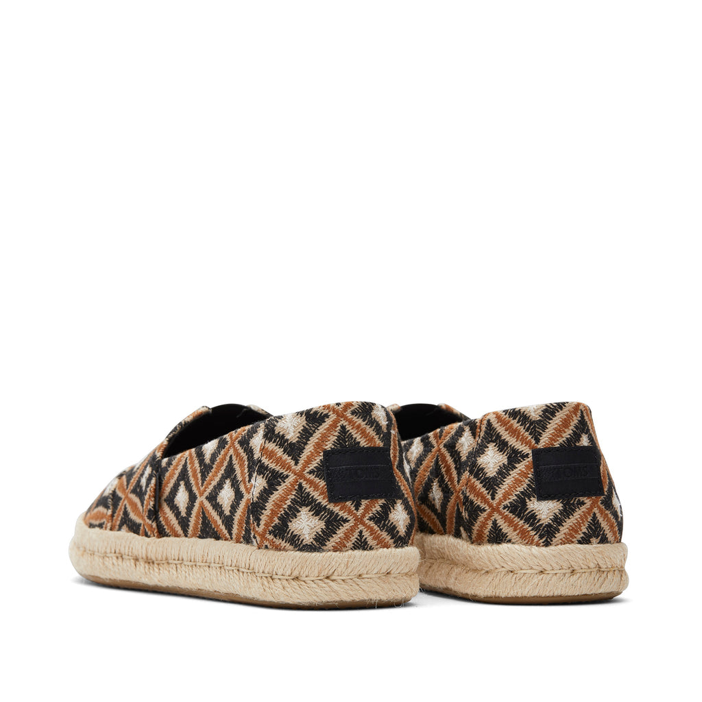 Alpargata Rope 2.0 Black Geometric Espadrille Back View
