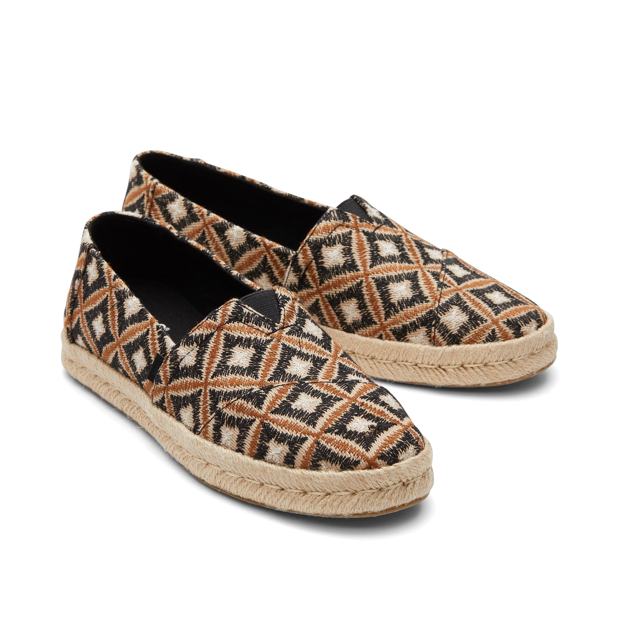 Alpargata Rope 2.0 Black Geometric Espadrille Front View