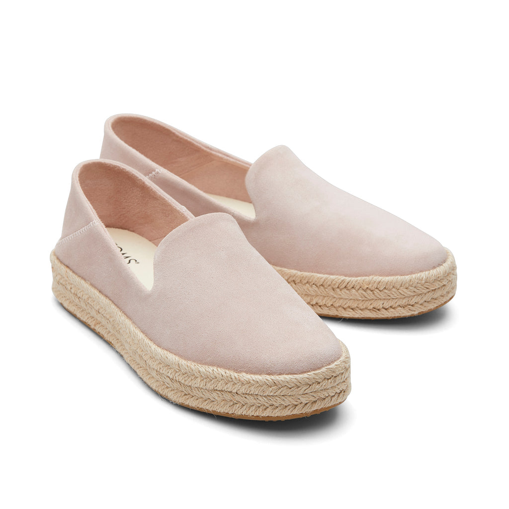 Carolina Pink Suede Espadrille Front View