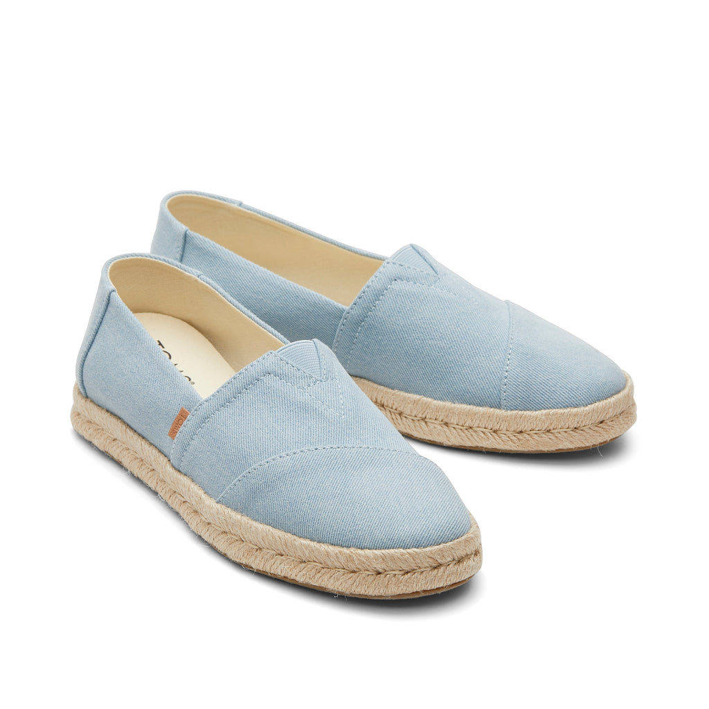 Alpargata Rope 2.0 Espadrille - Pastel Blue Washed Denim Front View