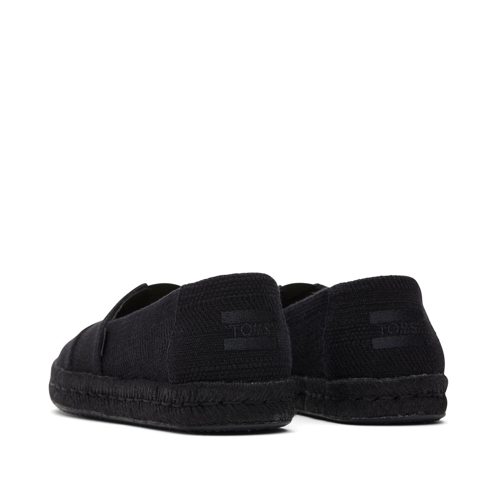 Alpargata Rope 2.0 Black Linen Espadrille Back View