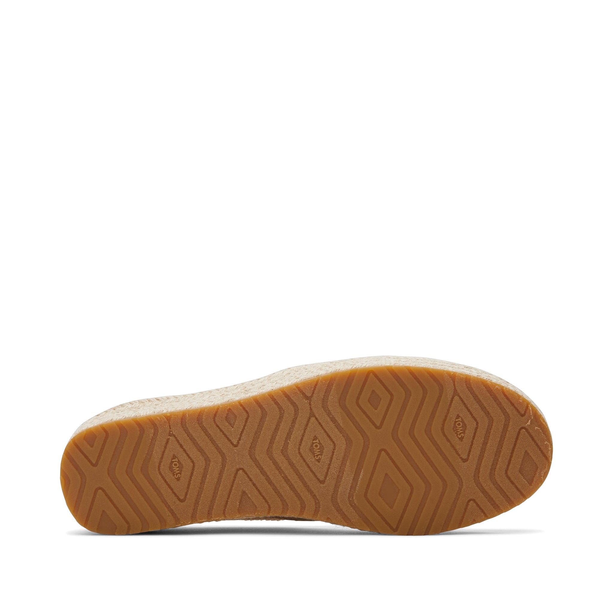 Valencia Platform Espadrille - Natural Undyed Metallic Linen Stripe  Bottom Sole View
