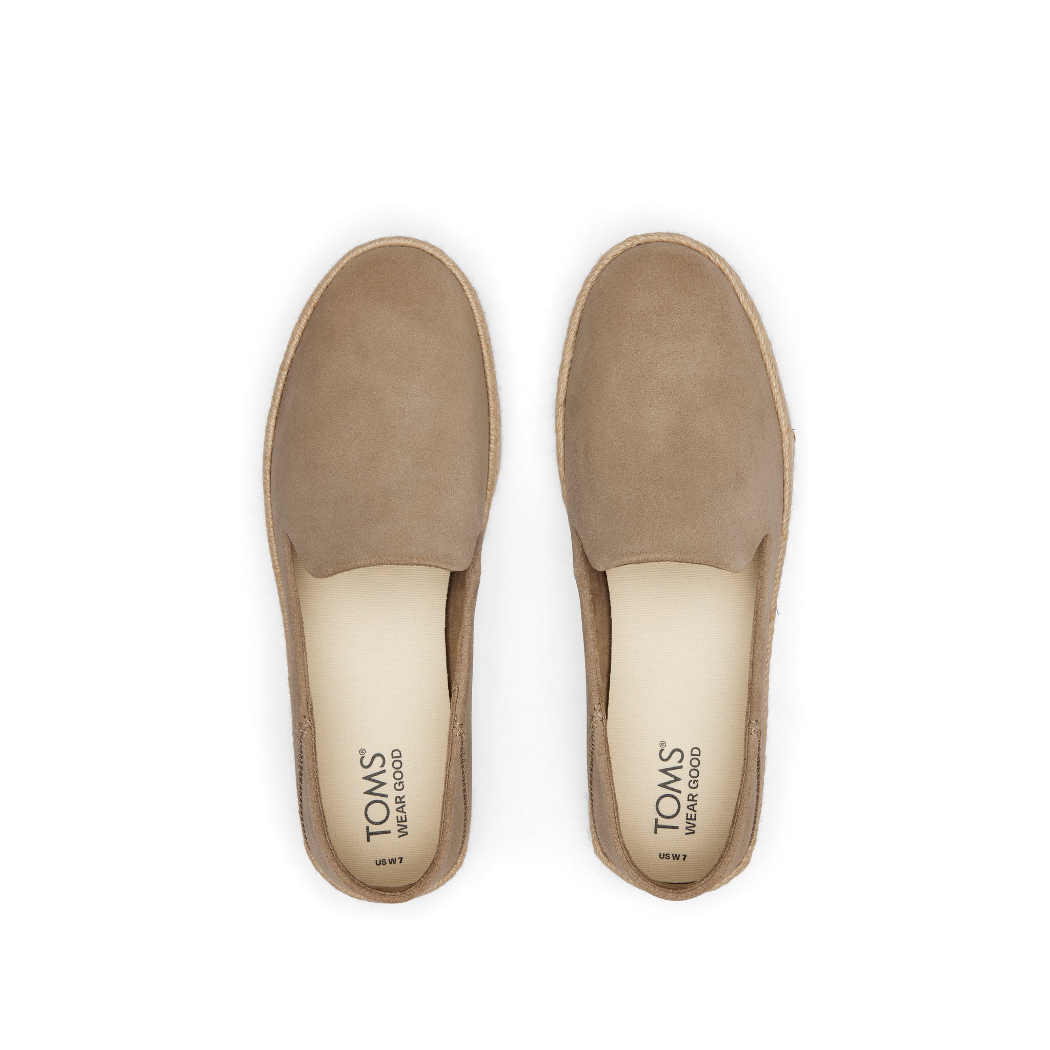 Carolina Taupe Suede Espadrille Top View