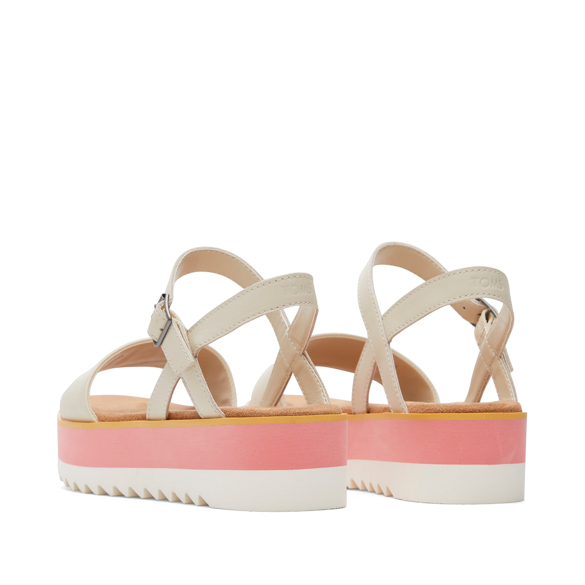 Brynn Cream Leather Platform Sandal Back View