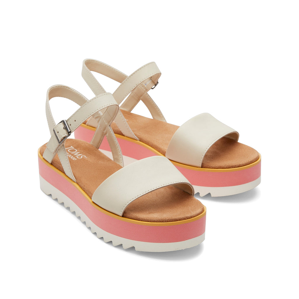 Brynn Cream Leather Platform Sandal Front View