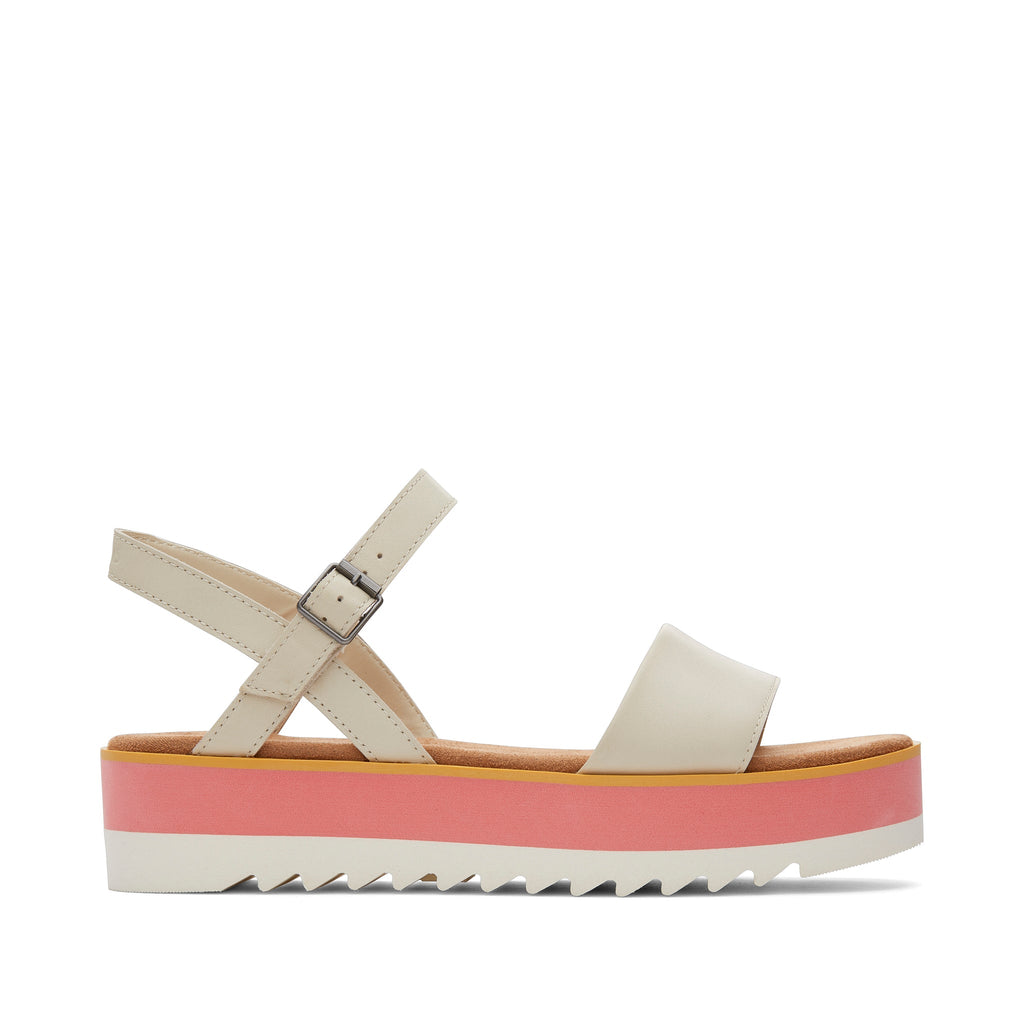 Brynn Cream Leather Platform Sandal Side View