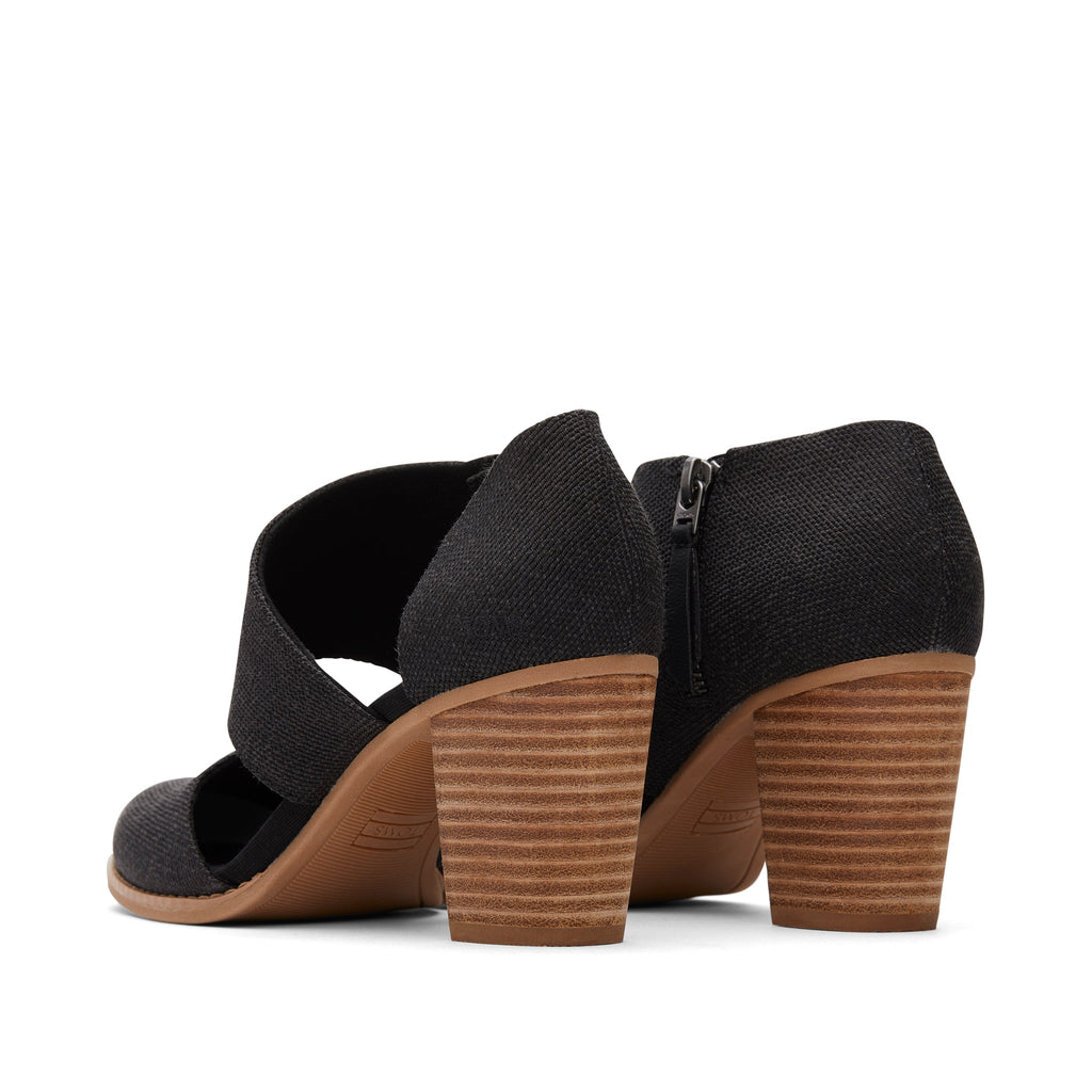 Milan Black Closed Toe Heel Back View
