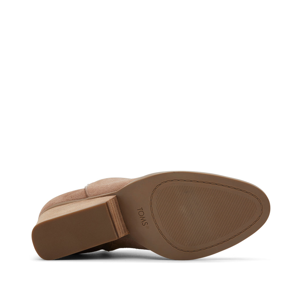 Hadley Taupe Suede Heeled Boot Bottom Sole View