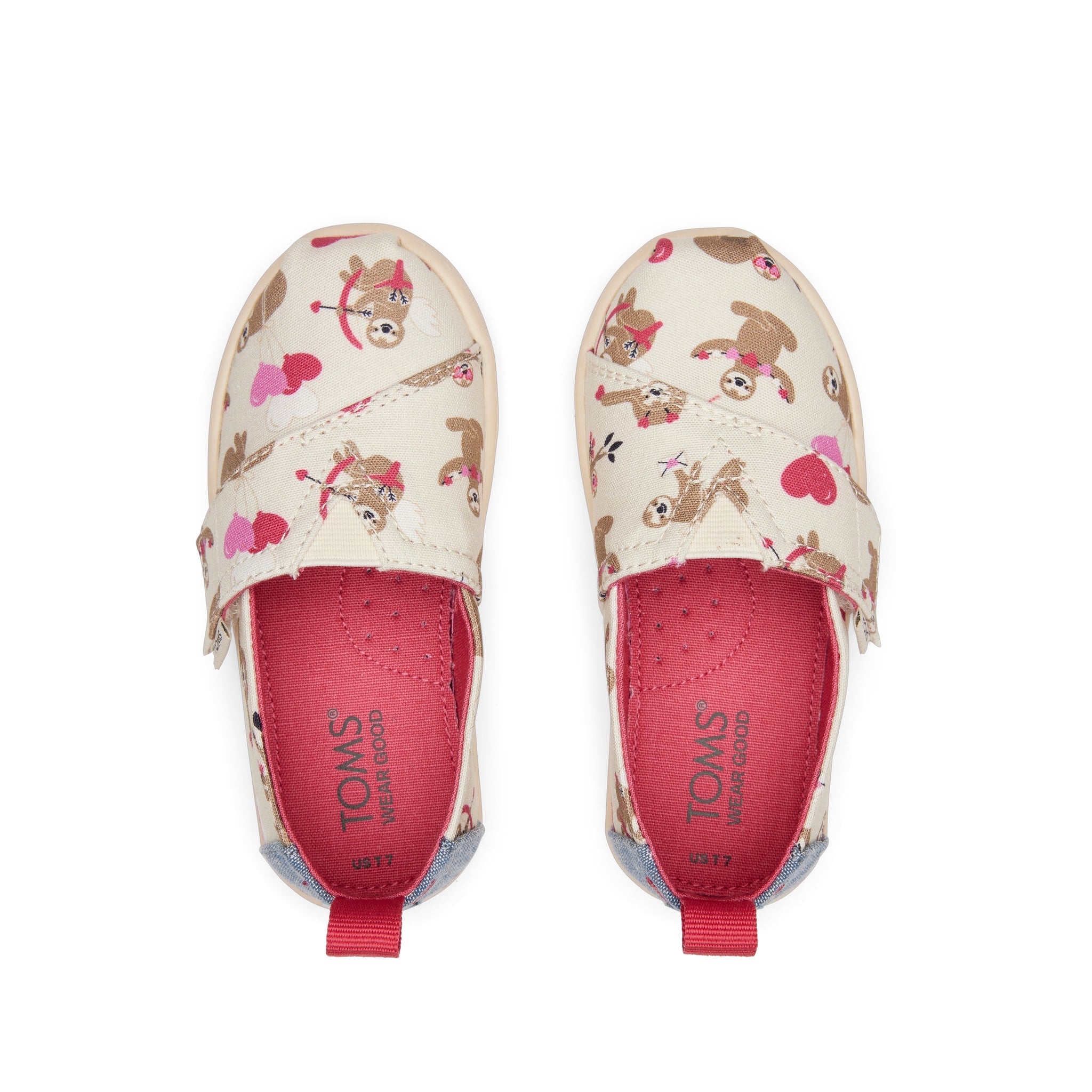 Alpargata Valentines Day Sloths Toddler Shoe Top View